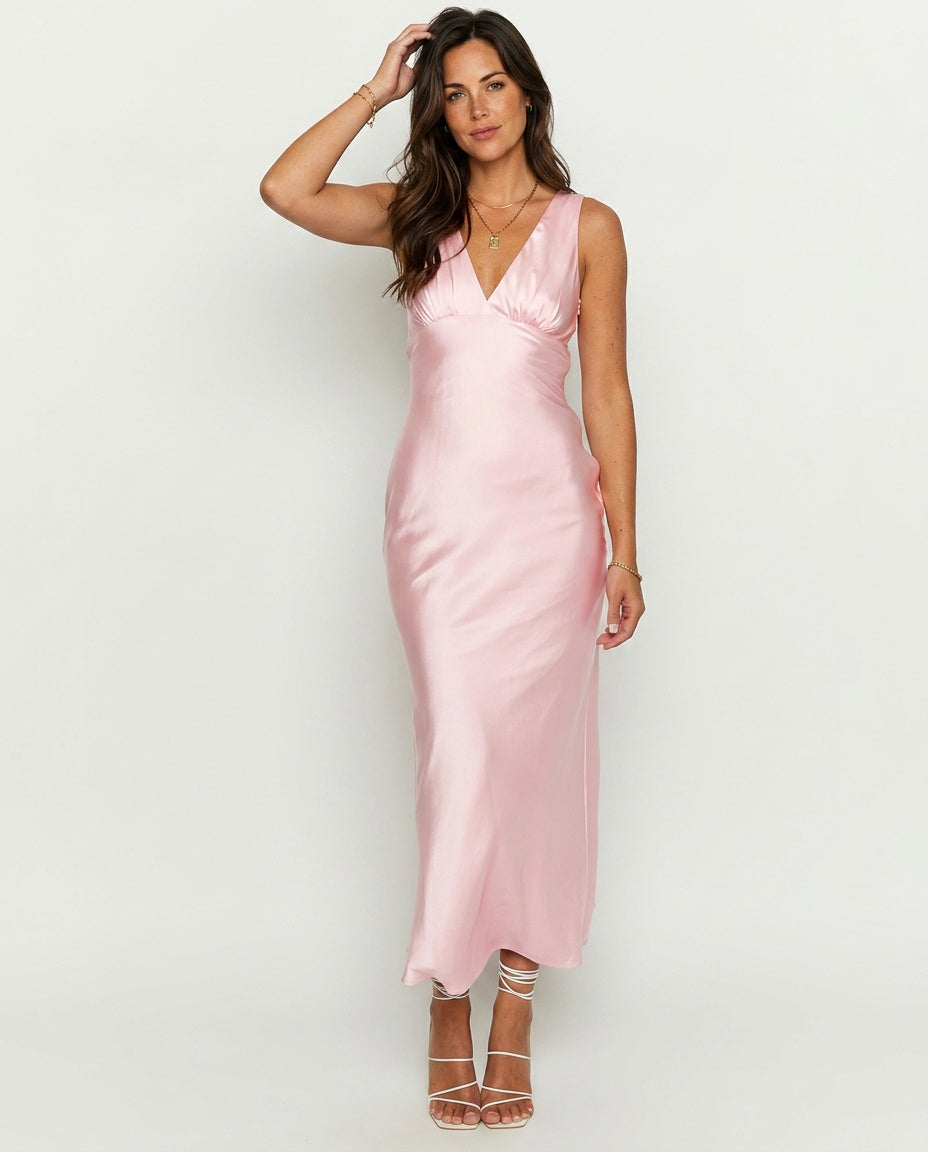 Verlaine | Satin-Look Wedding Guest Maxi Dress