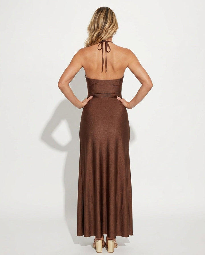 Elin | Metal Detail Cut-Out Stretch Maxi Dress