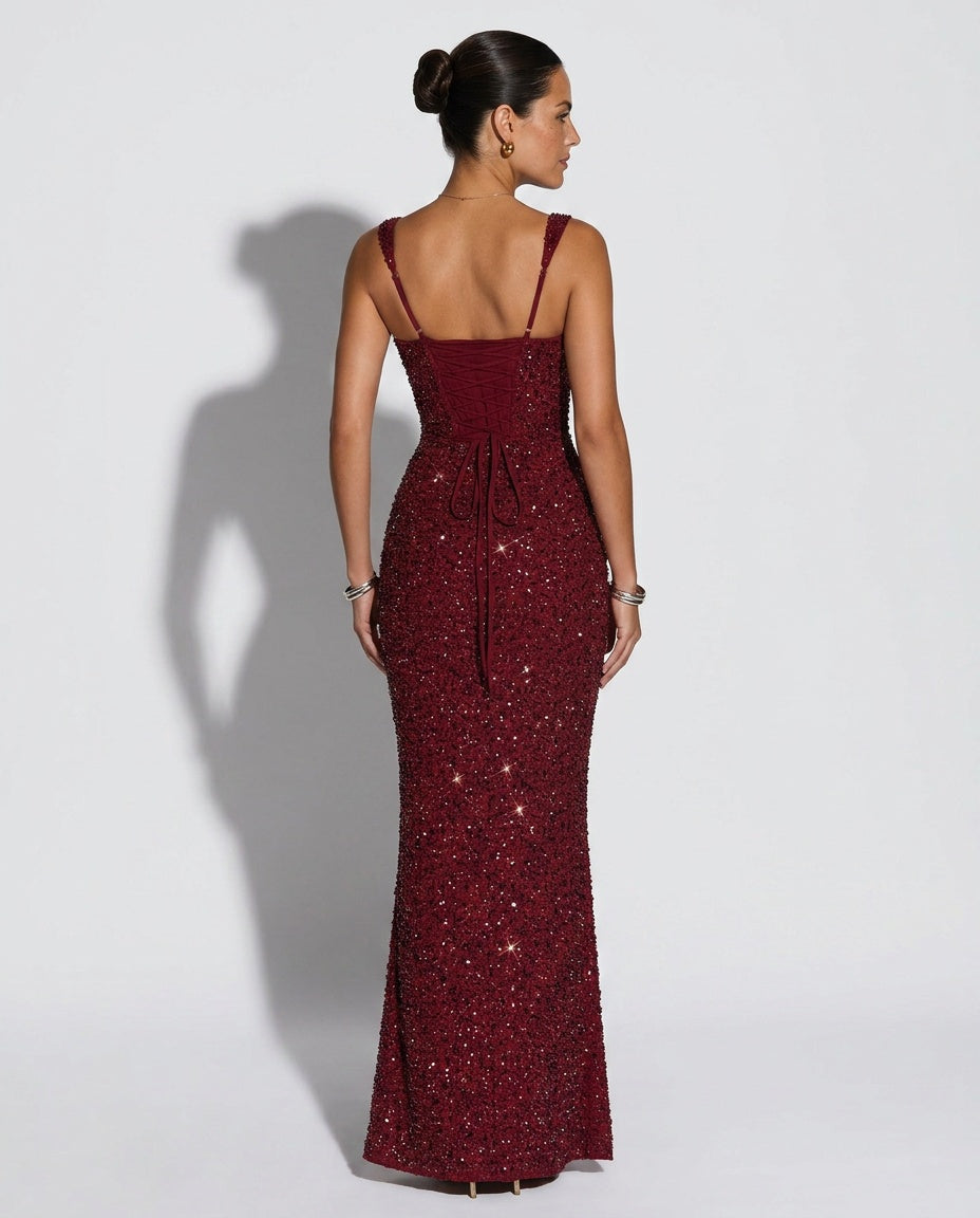 Calanthe | Sleeveless Sequin Maxi Dress