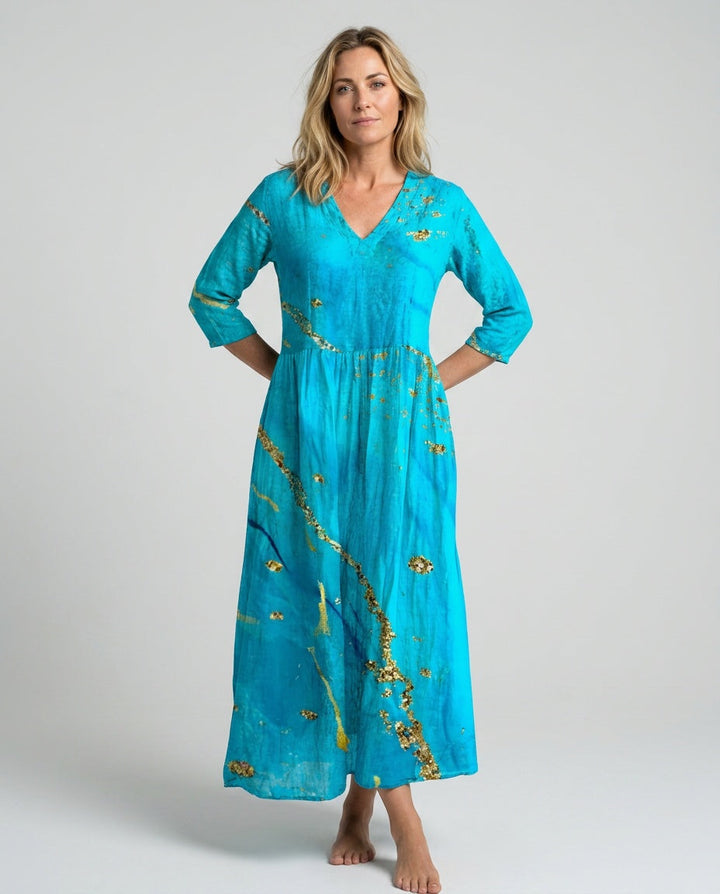 Bianca | Flowy V-Neck Floral Summer Maxi Dress
