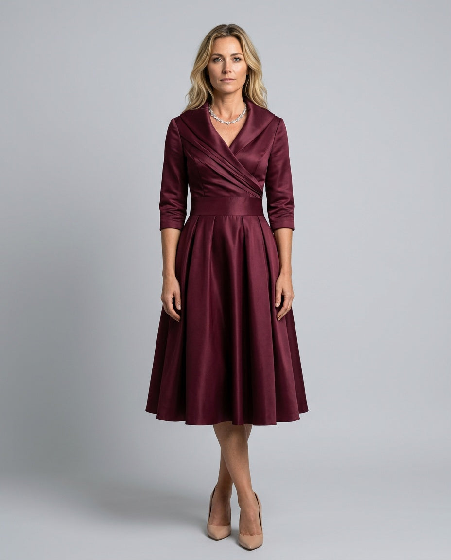 Faye | A-Line Midi with Lapel Detail