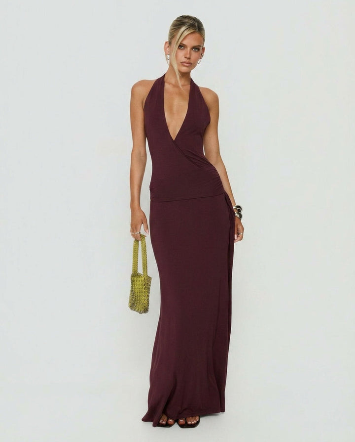 Vivienne | Draped A-Line Maxi Dress