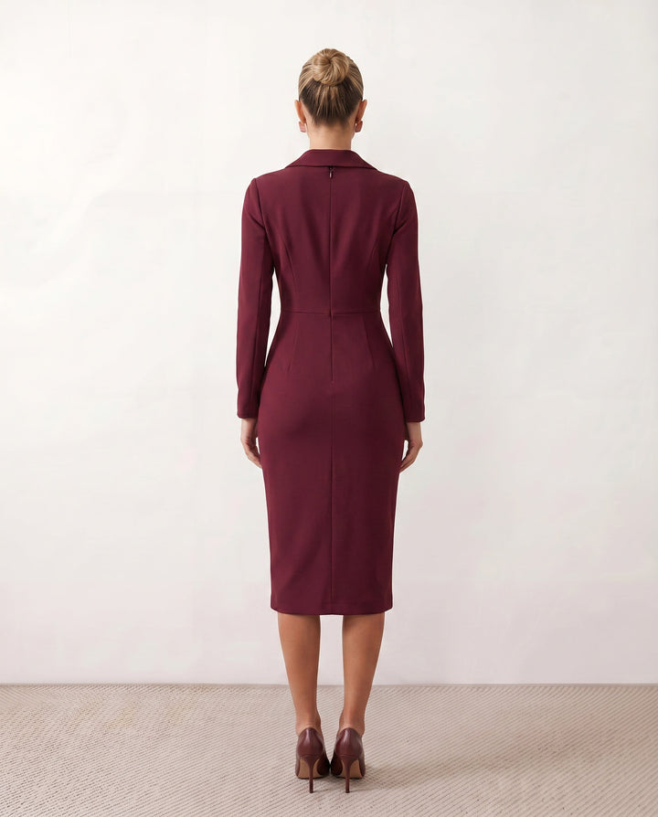 Kaylee | Front Slit Wedding Guest Midi Dress