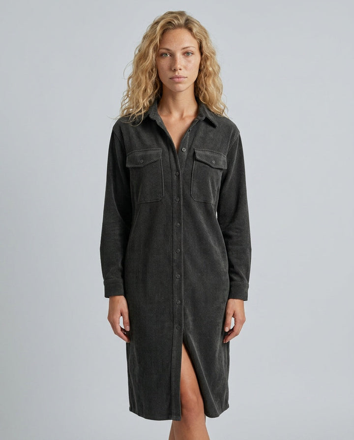 Marlowe | Corduroy Midi with Double Chest Pockets