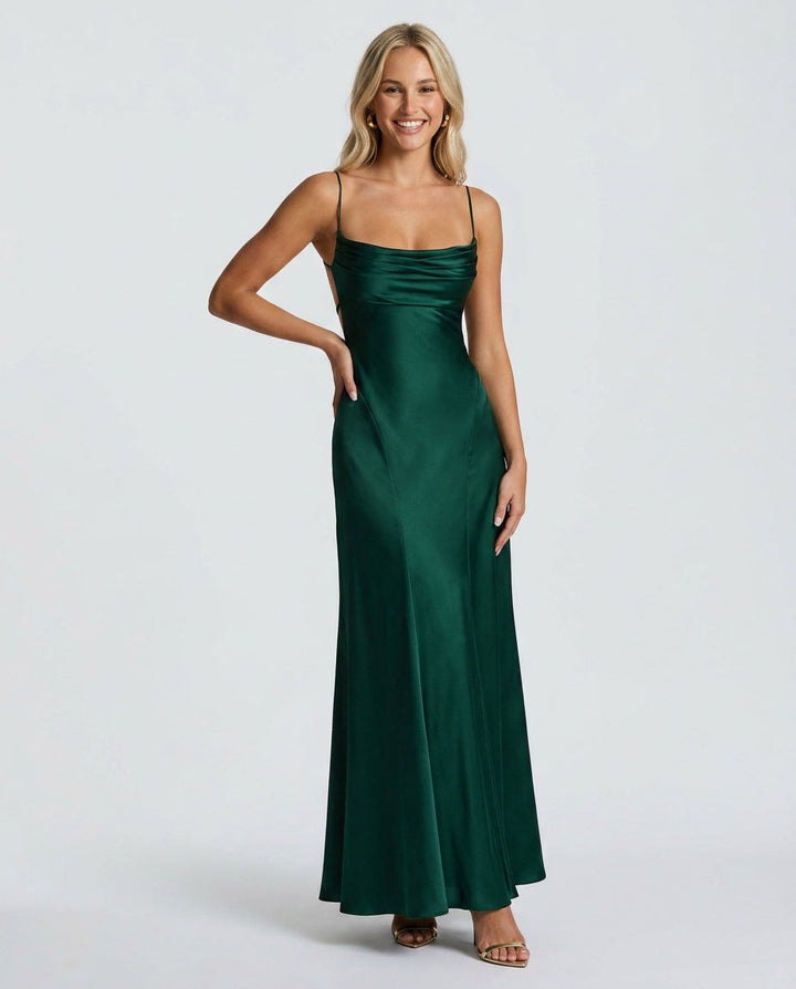 Adelina | Ruched Spaghetti Strap Maxi Dress