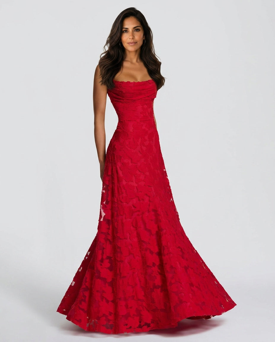Isolde | Corset Lace-Up Back Maxi Dress