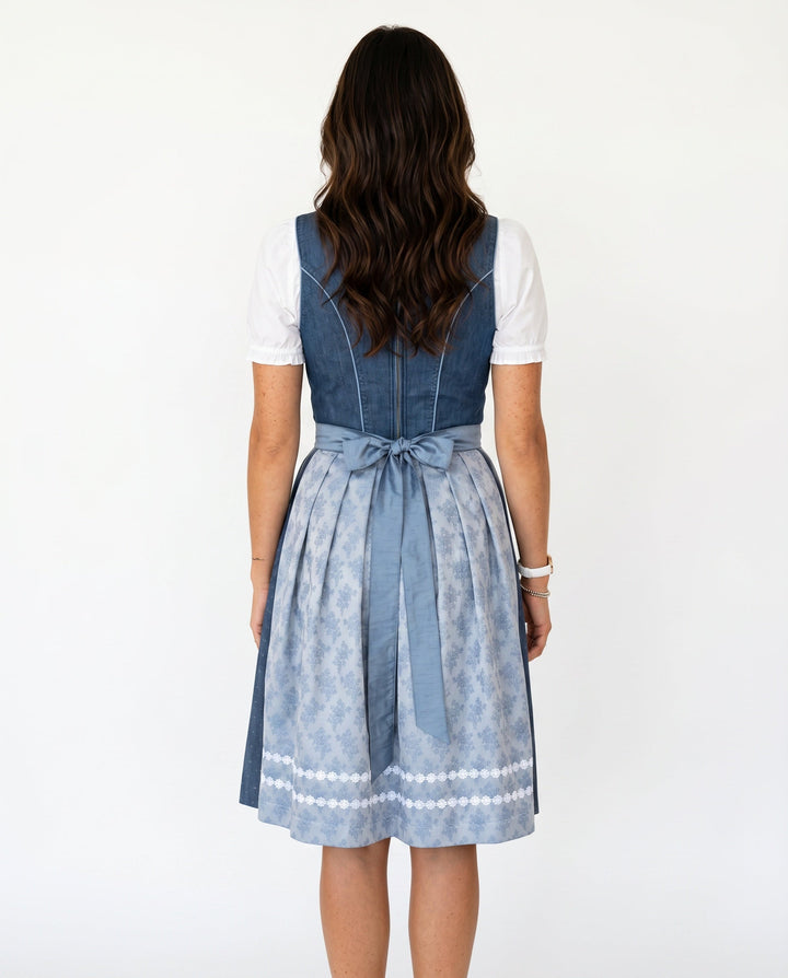Blair | Traditional Dirndl Midi Dress Set with Apron &amp; Blouse