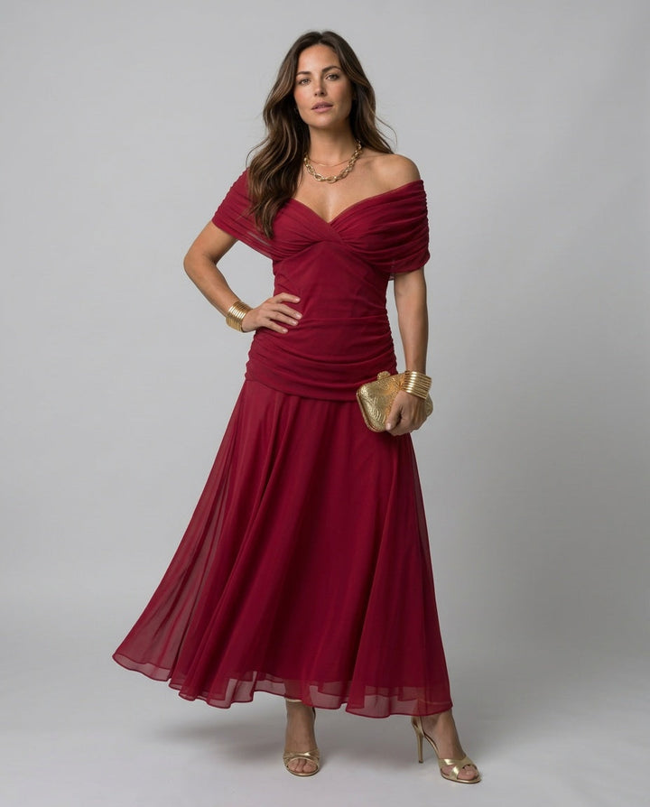 Margot | Off-Shoulder Draped Maxi Dress