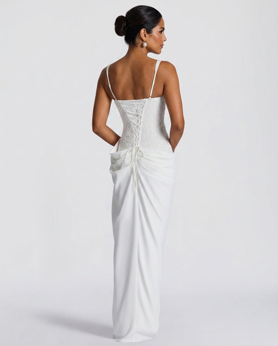 Sienna | Lace Sequin Spliced Maxi Dress