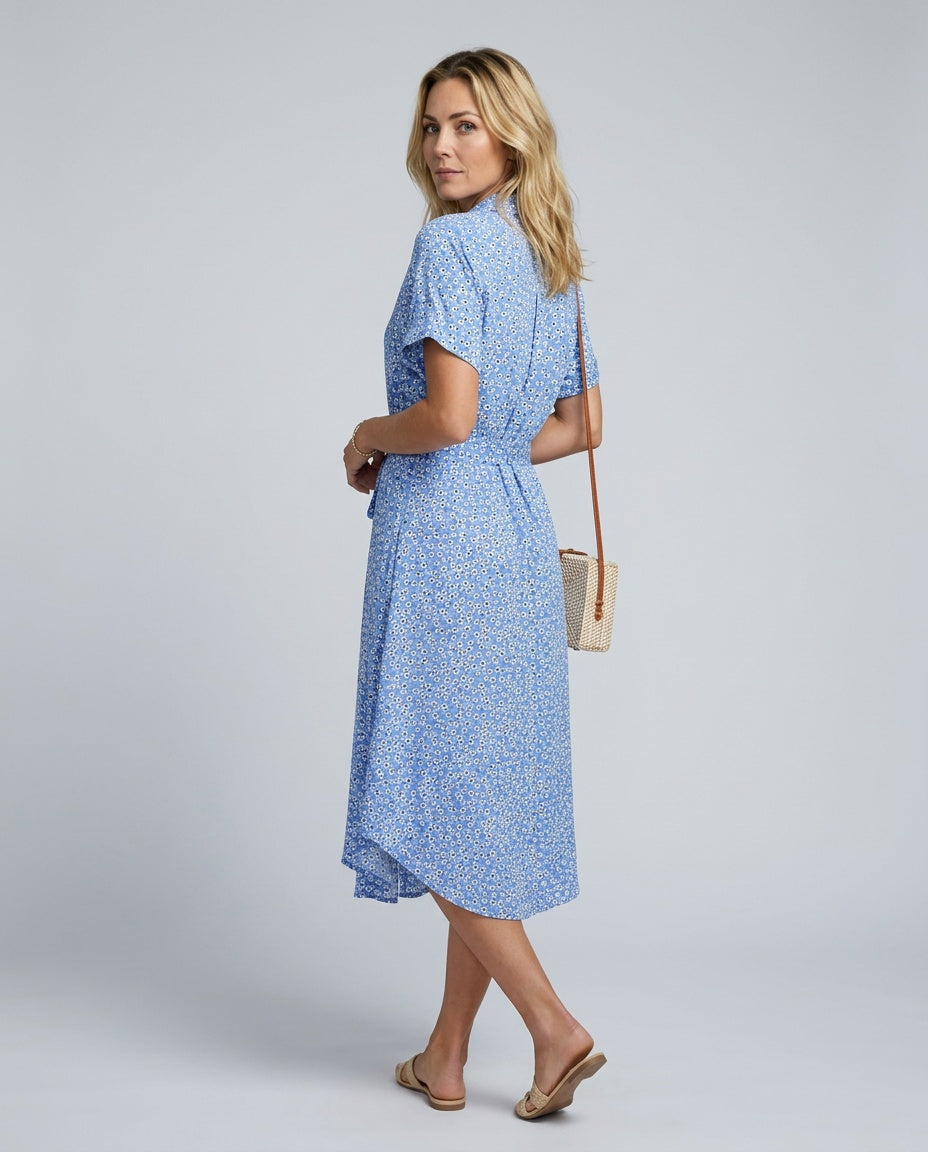 Vivienne | Floral Button-Front Midi Dress
