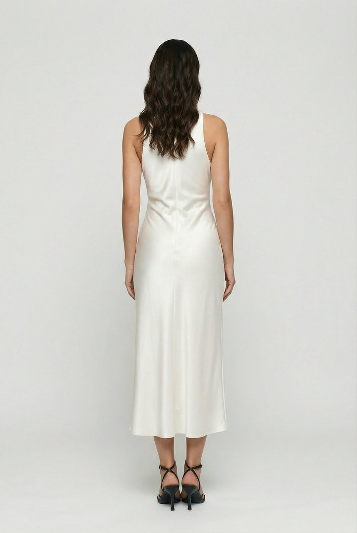 Sienna | Bias-Cut Cowl Neck Satin Midi