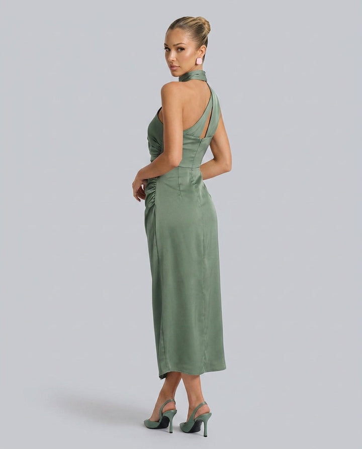 Greta | One-Shoulder Satin-Look Maxi Dress