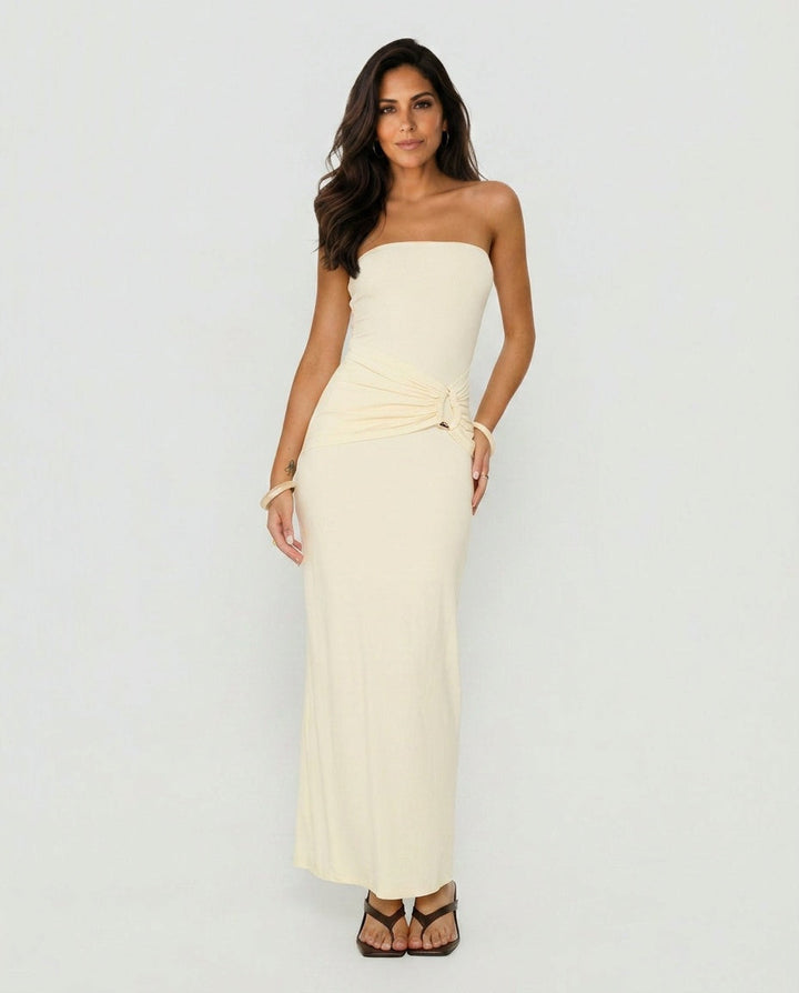Soleil | Strapless Ruched Maxi Dress