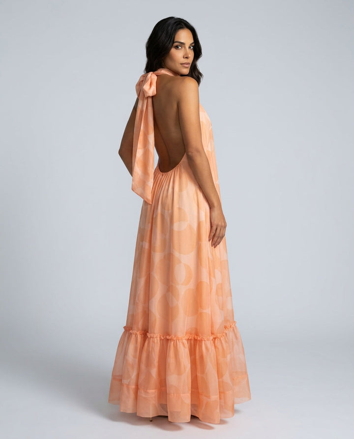 Lila | Printed Halter Neck Wedding Guest Maxi Dress