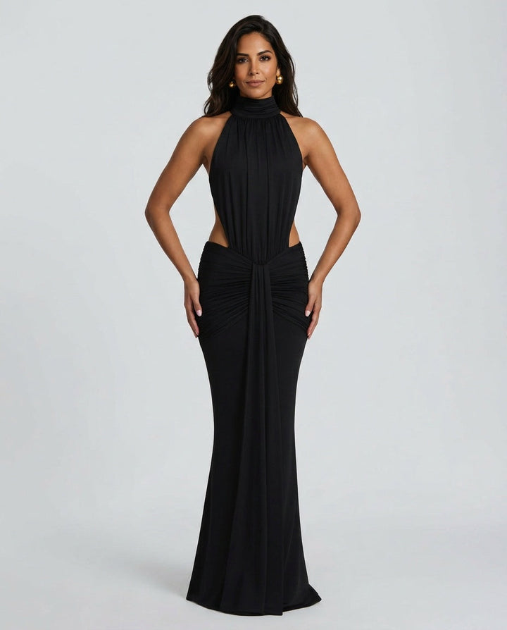 Blair | Halter Neck Backless Maxi Dress
