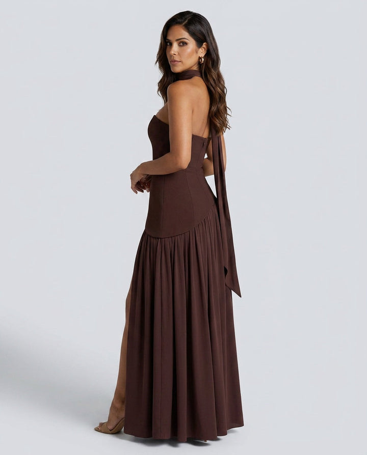 Romy | Strapless Asymmetric Waist Maxi Dress