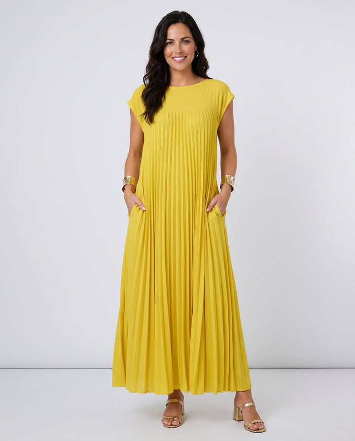 Zara | Pleated Sleeveless Midi Maxi Dress