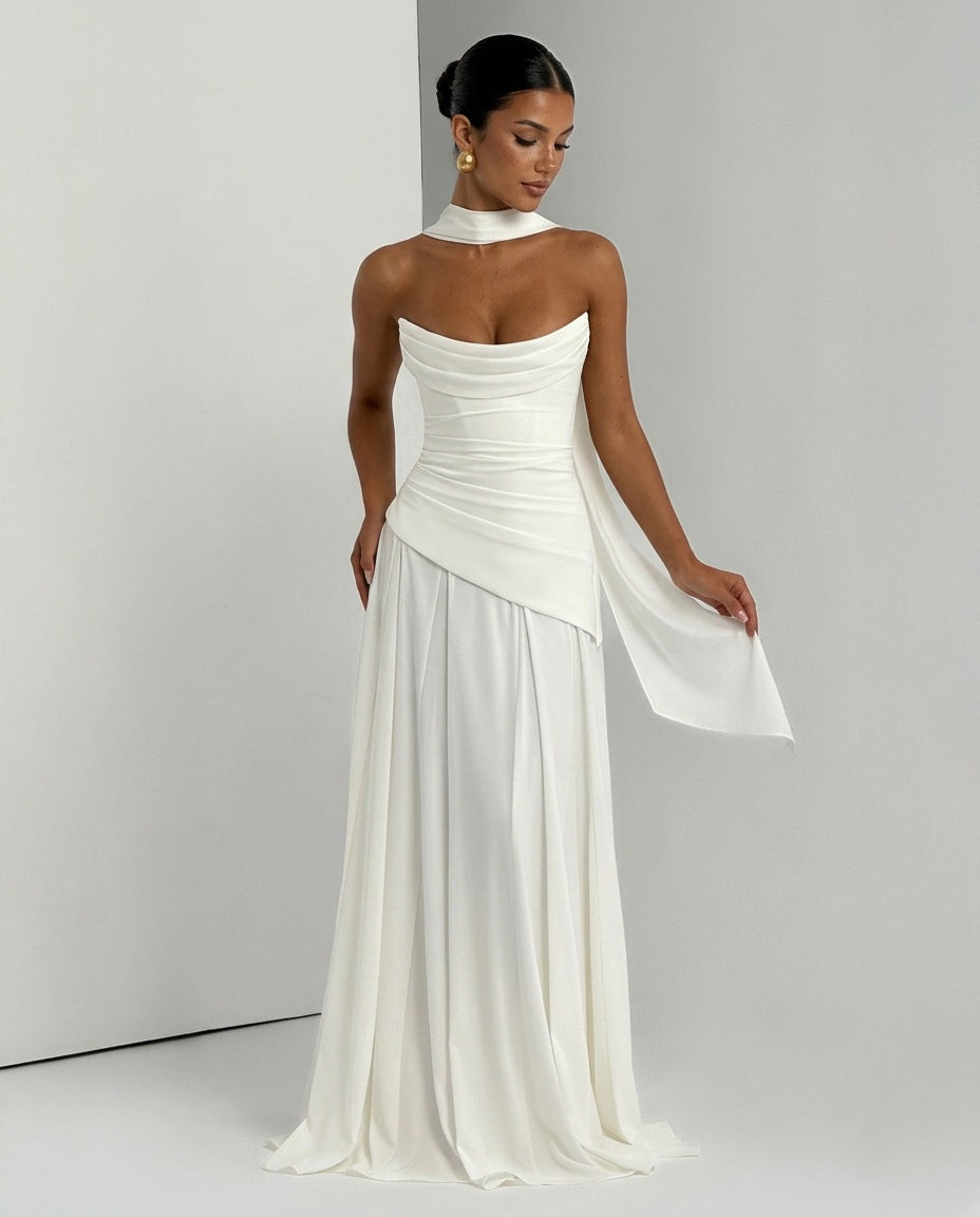 Mira | One-Shoulder Ruched Maxi Dress