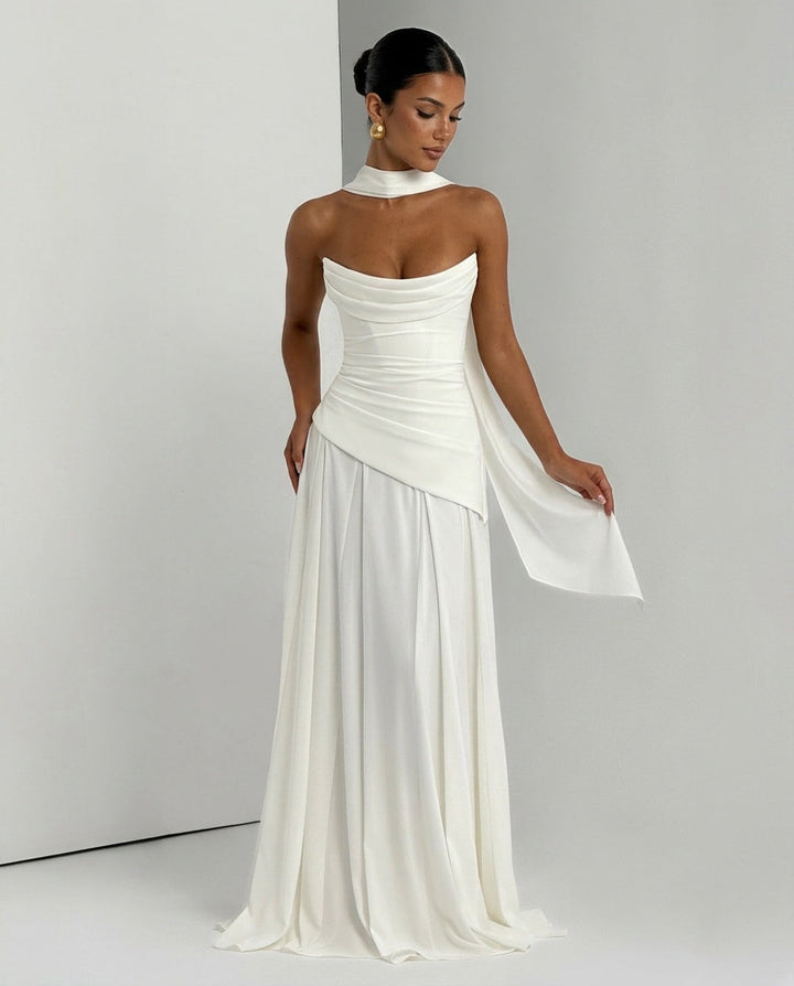 Mira | One-Shoulder Ruched Maxi Dress