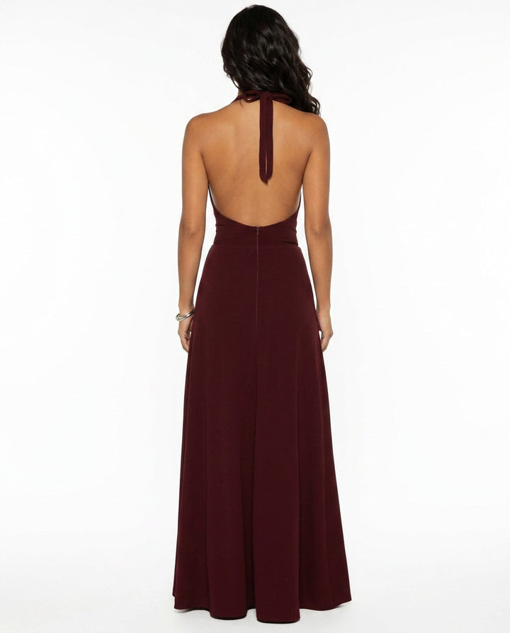 Corey | Beaded Crepe Maxi Dress