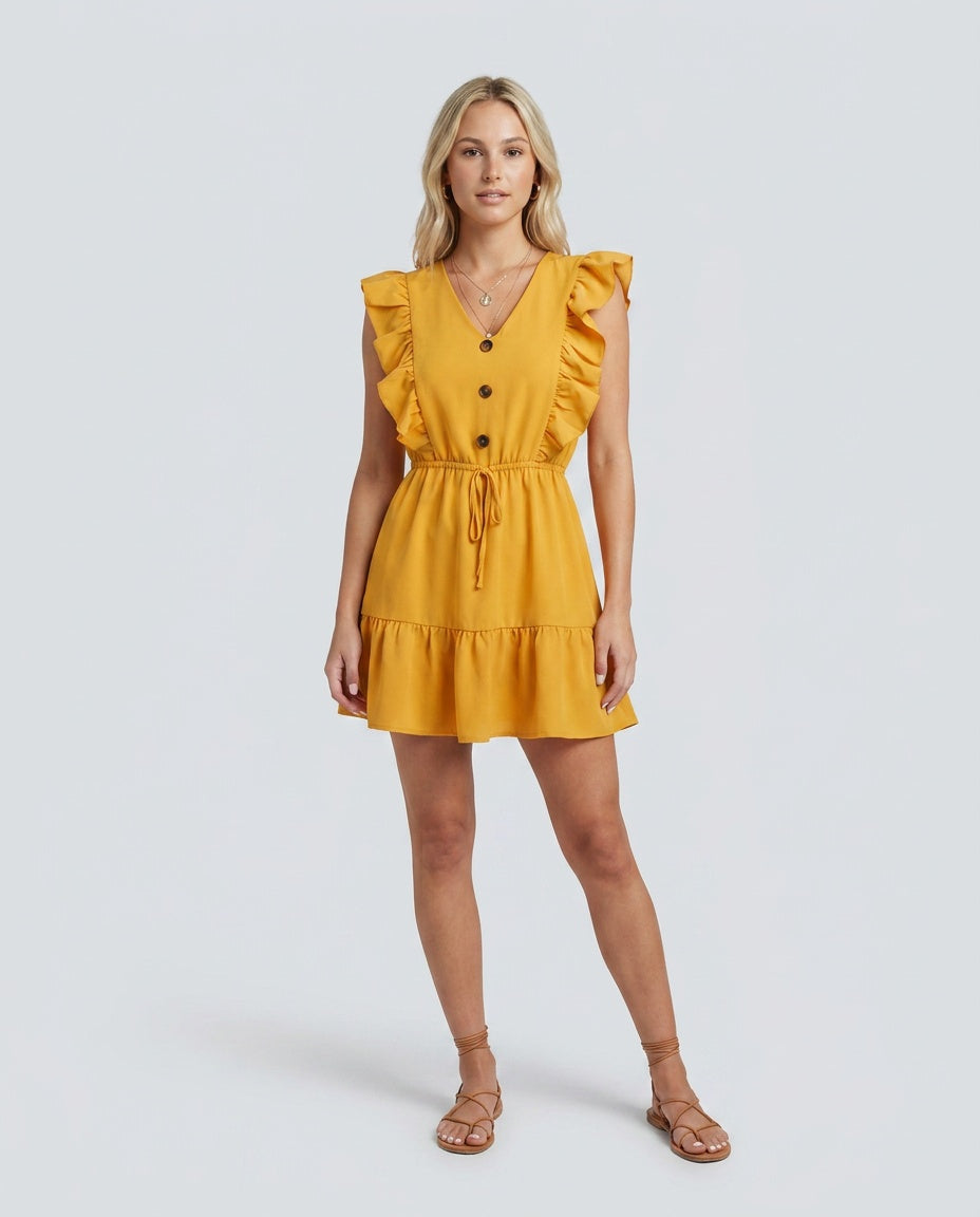 Marita | Ruffle Detail Mini Dress