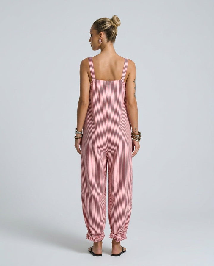 Marlo | Striped Square-Neck Sleeveless Jumpsuit