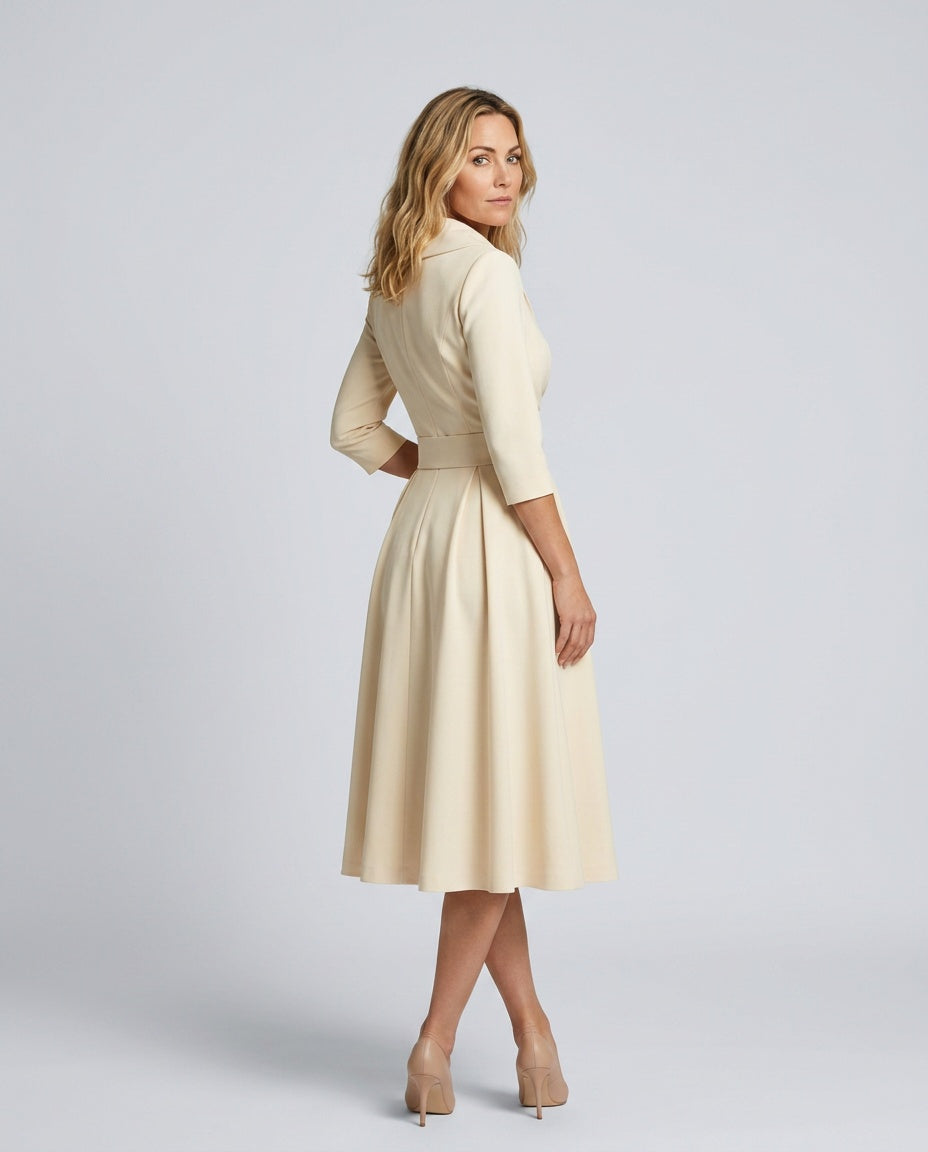 Faye | A-Line Midi with Lapel Detail