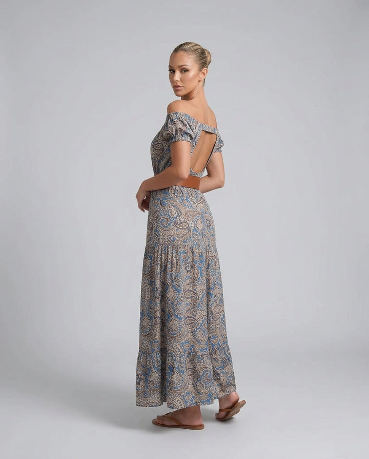 Orinda | Off-Shoulder A-Line Maxi Dress