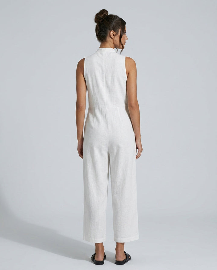 Harper | Linen-Blend Sleeveless Loose Jumpsuit