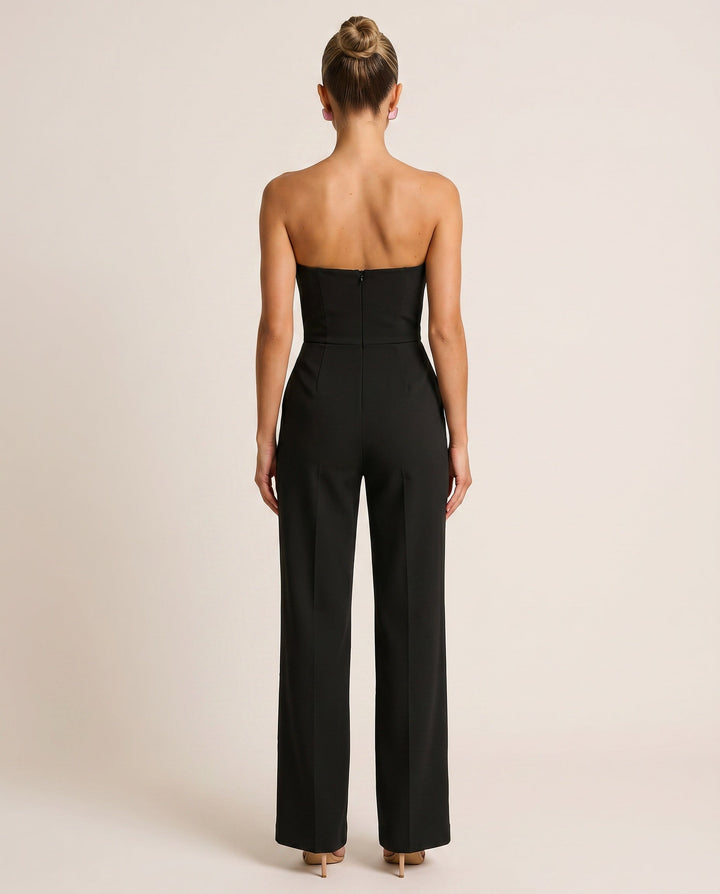 Nadia | Sleeveless V-Neck Wide Leg Jumpsuit