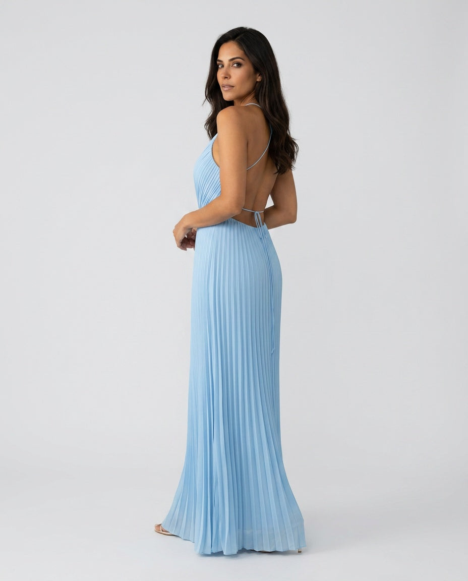 Sienna | Pleated Spaghetti Strap Maxi Dress