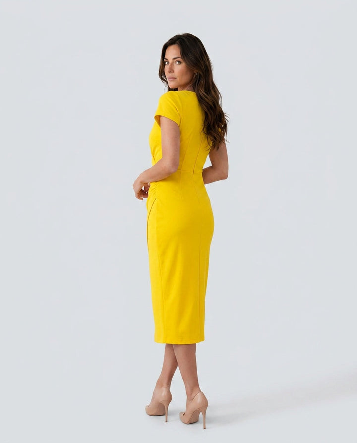 Eugenia | Draped Wrap Midi Dress