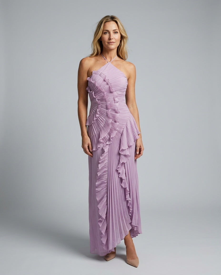 Fiorelle | Ruffle Pleated Maxi Dress