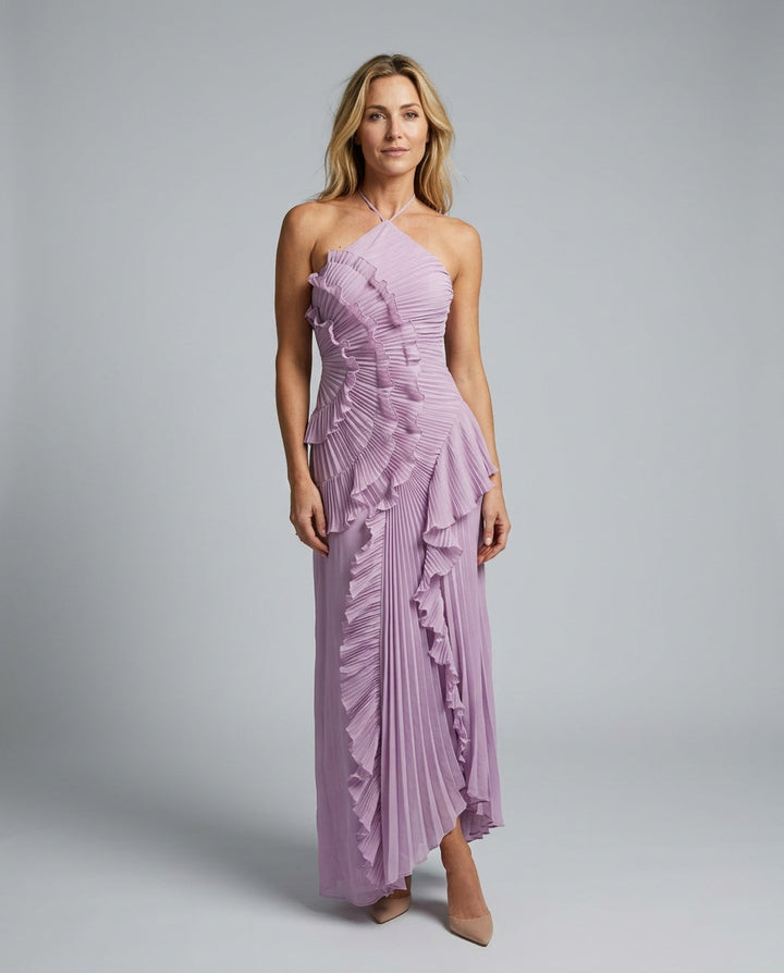 Fiorelle | Ruffle Pleated Maxi Dress