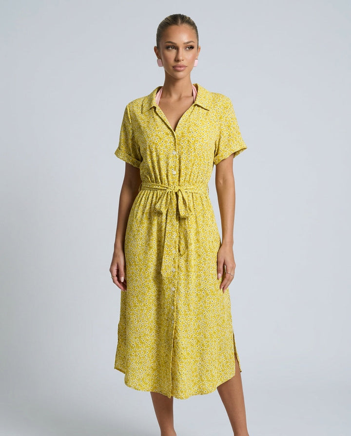 Vivienne | Floral Button-Front Midi Dress
