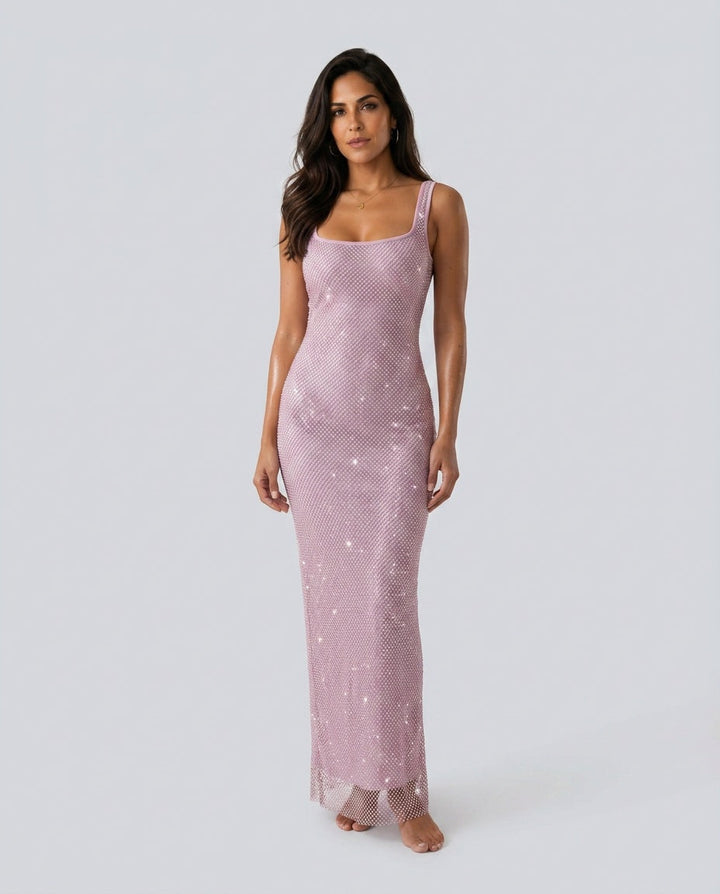 Verity | Sequined Open Back Maxi Dress