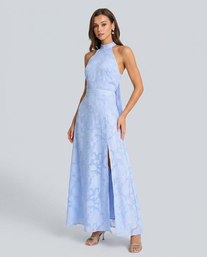 Imogen | Mock Neck Jacquard Maxi Dress