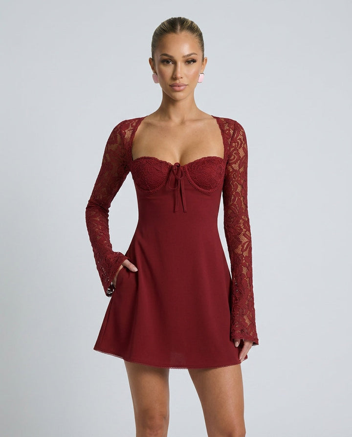 Joaquina | Lace Sweetheart Mini Dress
