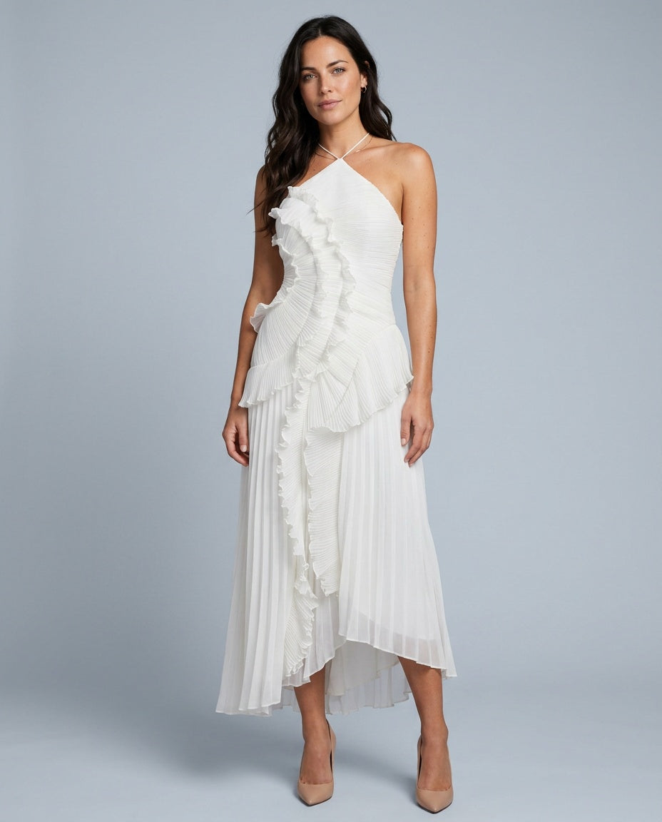 Fiorelle | Ruffle Pleated Maxi Dress