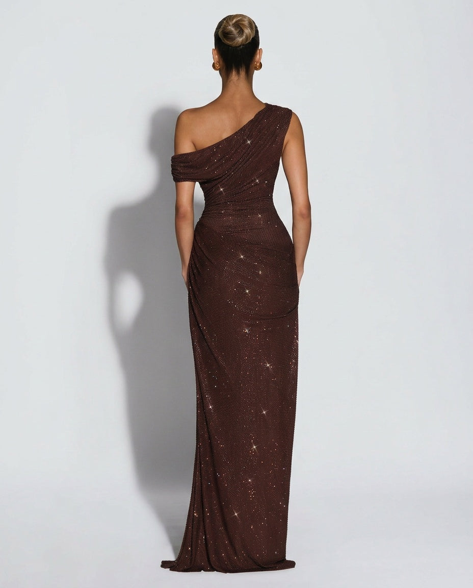 Lena | Strapless Ruched Maxi Dress
