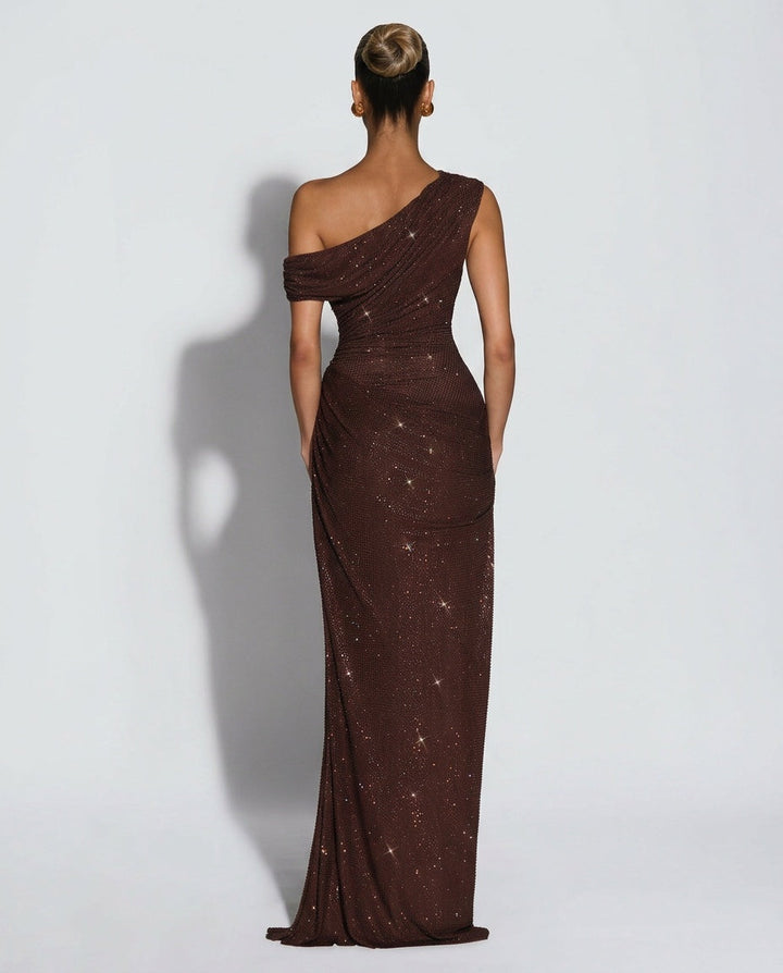 Lena | Strapless Ruched Maxi Dress