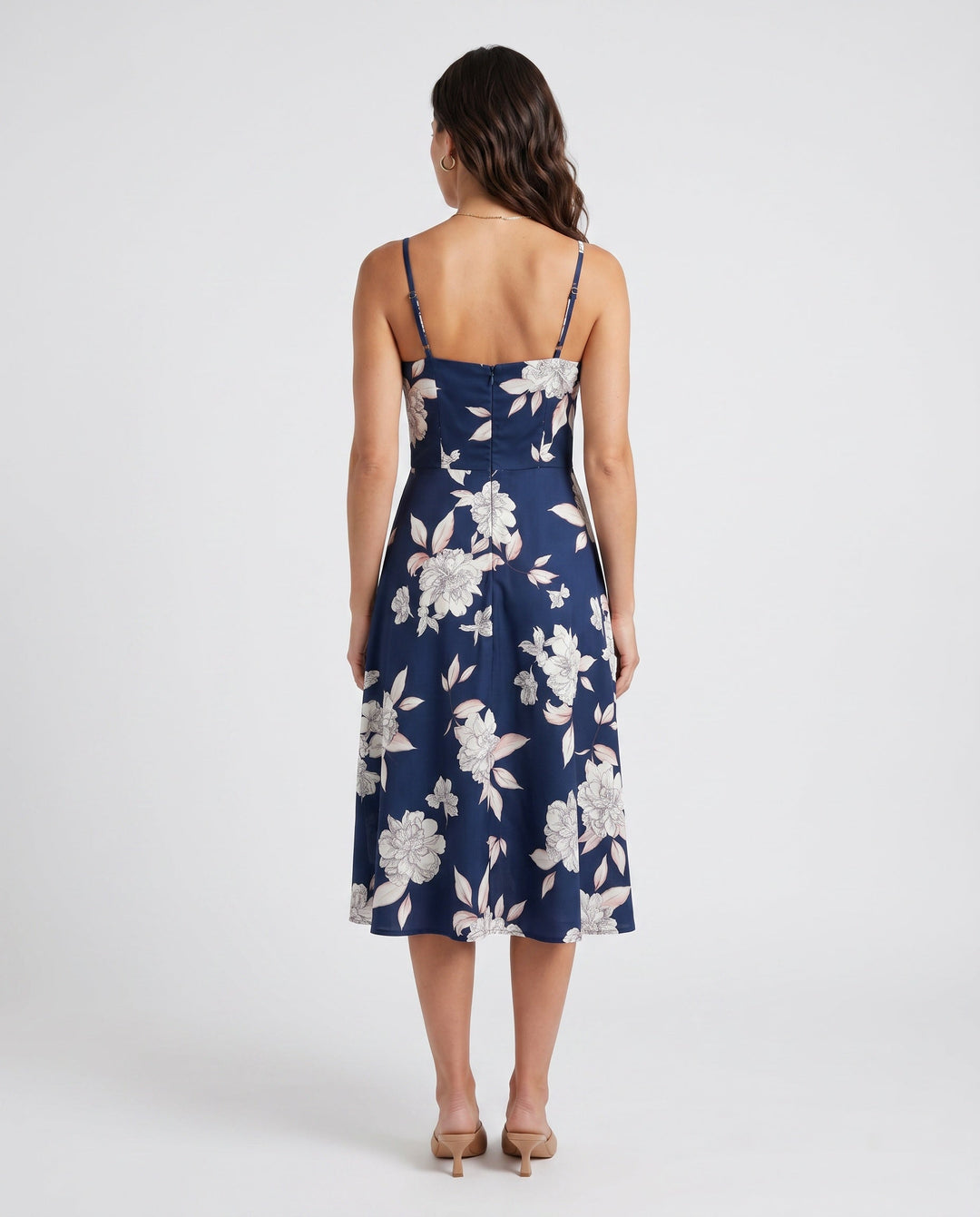 Xenia | Spaghetti Strap Floral Midi Dress