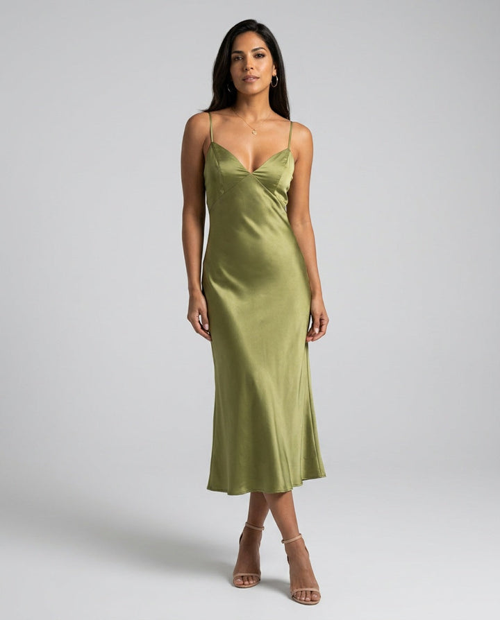 Anais | Strappy Satin Slip Maxi Dress
