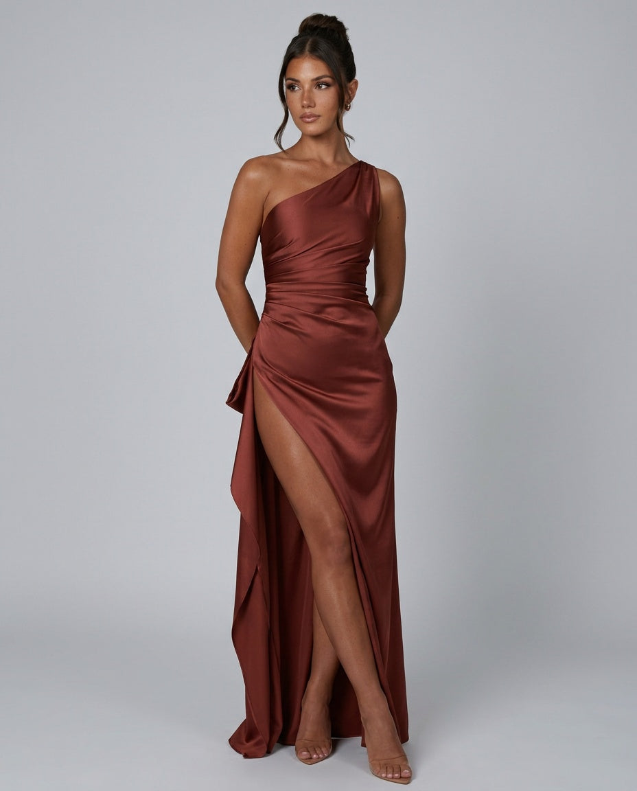 Esme | Satin-Look Evening Maxi Dress