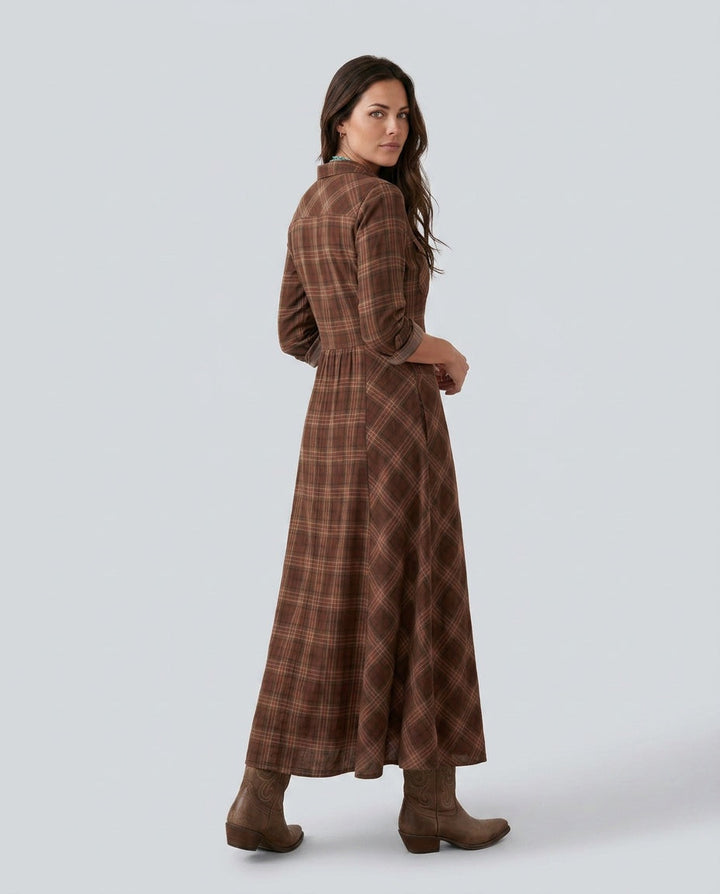 Marilena | Button-Front V-Neck Maxi Dress