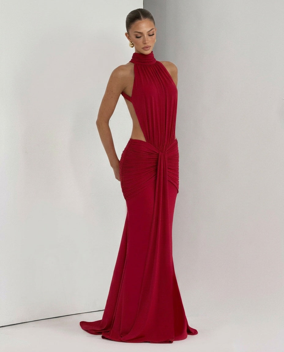 Blair | Halter Neck Backless Maxi Dress