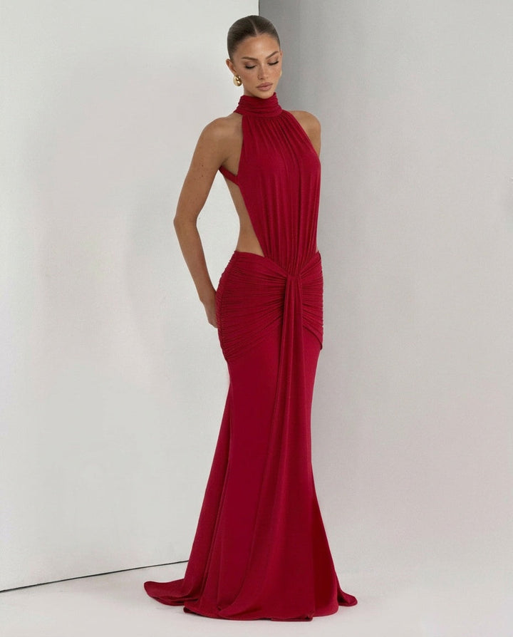 Blair | Halter Neck Backless Maxi Dress
