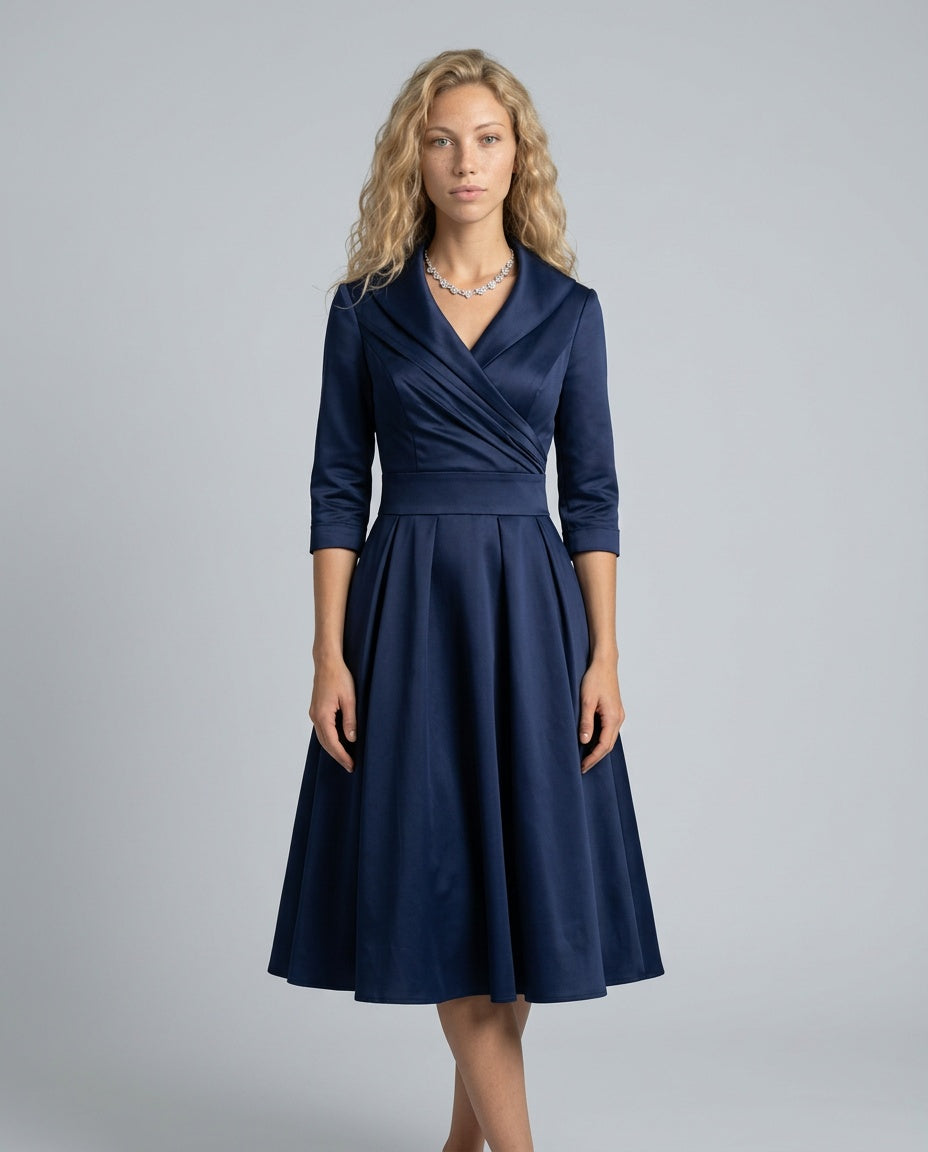 Faye | A-Line Midi with Lapel Detail