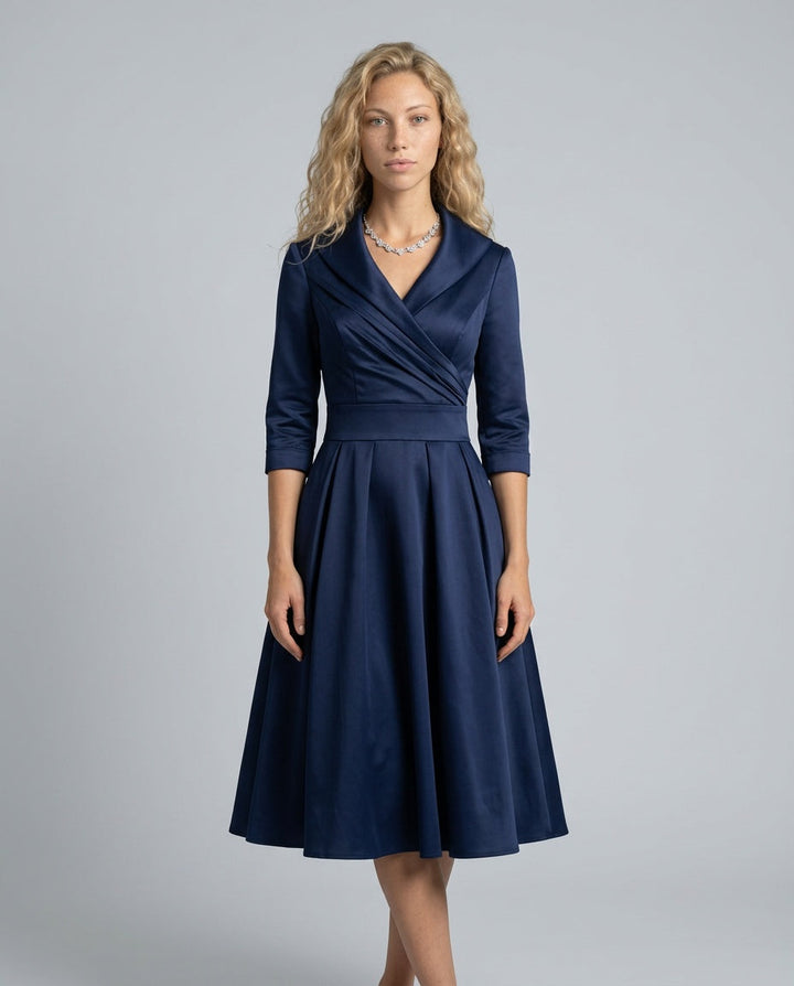 Faye | A-Line Midi with Lapel Detail