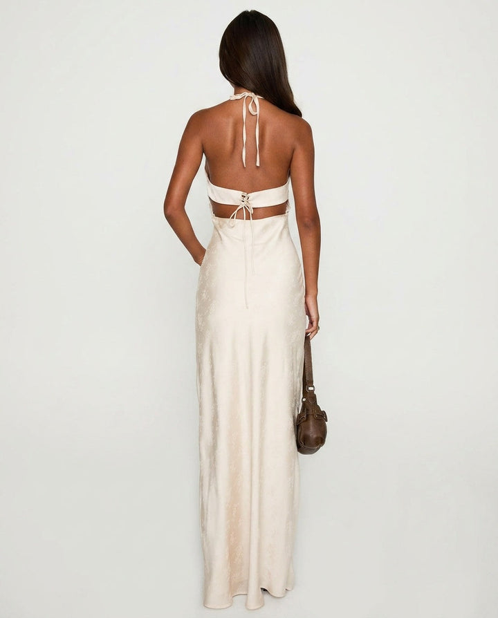 Limosina | Halter Neck Wedding Guest Maxi Dress